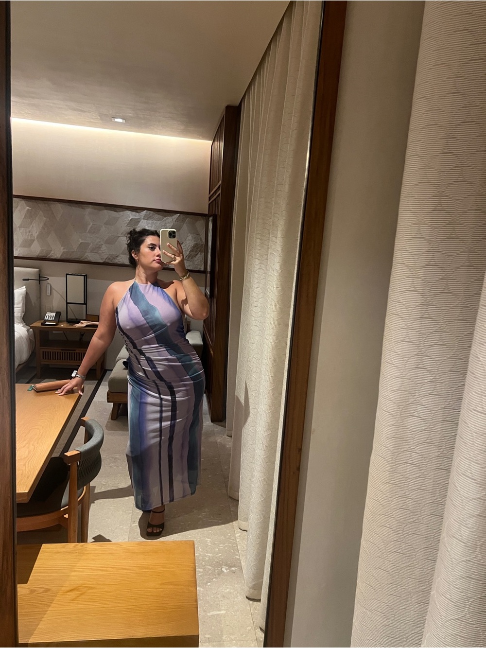 Zara Purple Striped Midi Dress - Picture 6 of 6